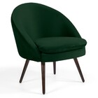 Poltrona Decorativa Pés Palito Madeira Rafa C-303 Veludo Verd