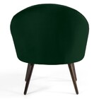 Poltrona Decorativa Pés Palito Madeira Rafa C-303 Veludo Verd