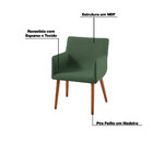 Poltrona Decorativa Pés Palito Mel Antinori Linho Verde G17 -