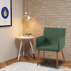 Poltrona Decorativa Pés Palito Mel Antinori Linho Verde G17 -