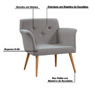 Poltrona Decorativa Pés Palito Mel Spencer Linho Cinza - Gran