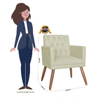 Poltrona Decorativa Pés Palito Nina Encosto Estilo Capitonê B