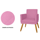 Poltrona Decorativa Pés Palito Nina Estilo Matelassê Rosa - D