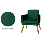 Poltrona Decorativa Pés Palito Nina Estilo Matelassê Verde -