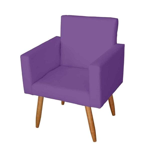 Poltrona Decorativa Pés Palito Nina Roxo