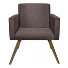 Poltrona Decorativa Pés Palito Nina Suede Marrom - Ds Móveis