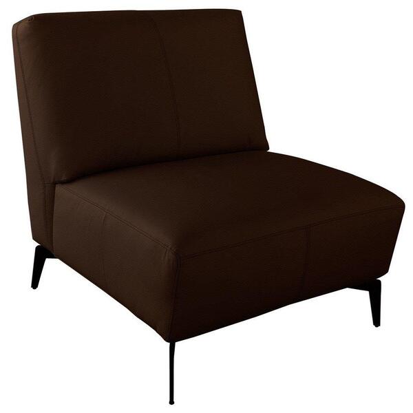 Poltrona Decorativa Pés Palito Ohanna T02 Couro Marrom