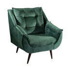 Poltrona Decorativa Pés Palito Partenon Veludo Verde - Gran B