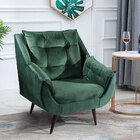 Poltrona Decorativa Pés Palito Partenon Veludo Verde - Gran B