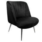 Poltrona Decorativa Pés Palito Polido Dortmund Veludo Preto G