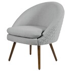 Poltrona Decorativa Pés Palito Rafa D-315 Linho Tressê Cinza