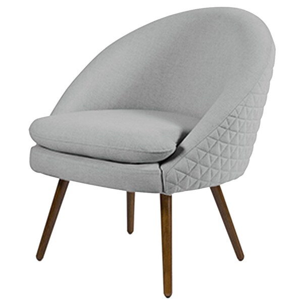 Poltrona Decorativa Pés Palito Rafa D-315 Linho Tressê Cinza