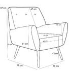 Poltrona Decorativa Pés Palito Sala De Estar Roma Rústico Beg