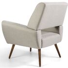 Poltrona Decorativa Pés Palito Sala De Estar Roma Rústico Beg