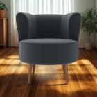 Poltrona Decorativa Pes Palito Savana Veludo Milani Store