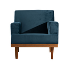 Poltrona Decorativa Pés Palito Victorino Veludo Azul - Gran B