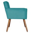 Poltrona Decorativa Pés Palito Vitoria Suede Azul Turquesa -