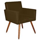 Poltrona Decorativa Pés Palito Vitoria Suede Marrom - Ds Esto