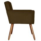 Poltrona Decorativa Pés Palito Vitoria Suede Marrom - Ds Esto