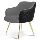 Poltrona Decorativa Pés Palitos D'ouro Jade D02 Linho Cinza C