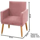 Poltrona Decorativa Pés Palitos Nina 9797 Suede Marrom Rm Mil