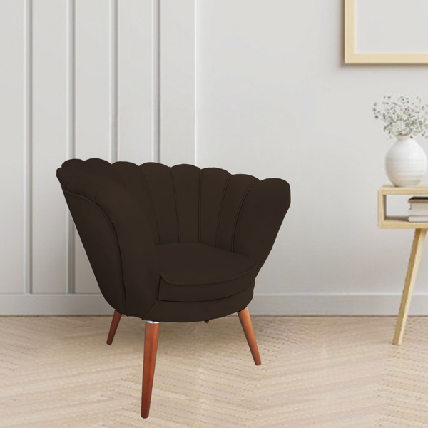 Poltrona Decorativa Pétala De Flor Para Esmalteria Veludo Mar