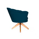 Poltrona Decorativa Pétala Girassol Base Giratória De Madeira