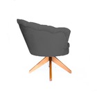 Poltrona Decorativa Pétala Girassol Base Giratória De Madeira