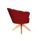 Poltrona Decorativa Pétala Girassol Base Giratória De Madeira