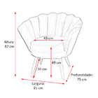 Poltrona Decorativa Pétala Pés Palito Suede Verde - Ds Estofa