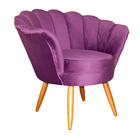 Poltrona Decorativa Pétala Pés Palito Veludo Roxo - Ds Estofa