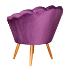 Poltrona Decorativa Pétala Pés Palito Veludo Roxo - Ds Estofa