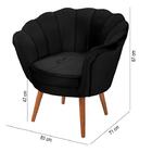 Poltrona Decorativa Pétala Preto