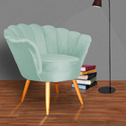 Poltrona Decorativa Pétala Veludo - Ds Estofados - Acqua