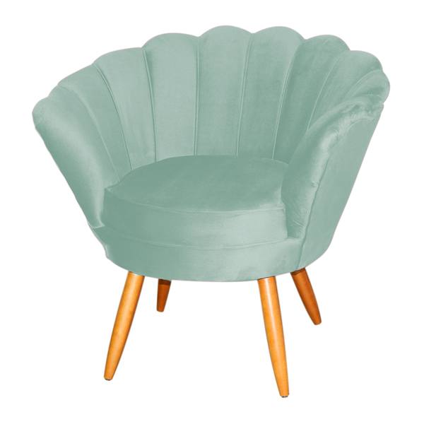 Poltrona Decorativa Pétala Veludo - Ds Estofados - Acqua