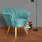 Poltrona Decorativa Pétala Veludo - Ds Estofados - Azul Turqu