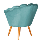 Poltrona Decorativa Pétala Veludo - Ds Estofados - Azul Turqu