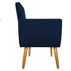 Poltrona Decorativa Pietra Premium Suede Azul Marinho