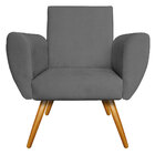 Poltrona Decorativa Pietra Premium Suede Cinza