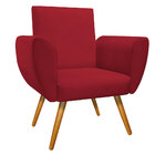 Poltrona Decorativa Pietra Premium Suede Vermelho