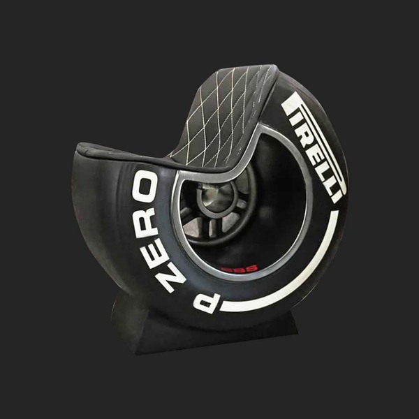 Poltrona Decorativa Pneu Wheel Seat P Zero Preto/branco G53 -