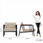 Poltrona Decorativa Pomezia Estilo Industrial Preto/bege - M.a