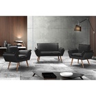 Poltrona Decorativa Preto Em Veludo 2 Lugares Morfeu