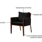 Poltrona Decorativa Preto Em Veludo Angkor