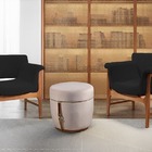 Poltrona Decorativa Preto Em Veludo Argos