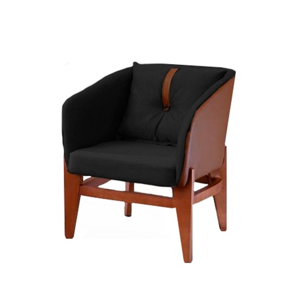 Poltrona Decorativa Preto Em Veludo Sana