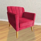 Poltrona Decorativa Raika Sala De Estar - Recepção - Veludo -