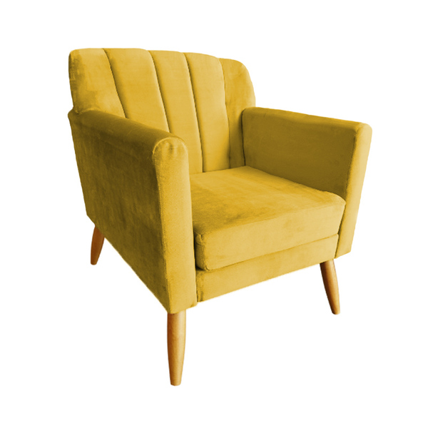 Poltrona Decorativa Raika Sala De Estar - Recepção - Veludo -