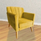 Poltrona Decorativa Raika Sala De Estar - Recepção - Veludo -