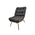 Poltrona Decorativa Recepção  Costela Suede Cinza Grafite